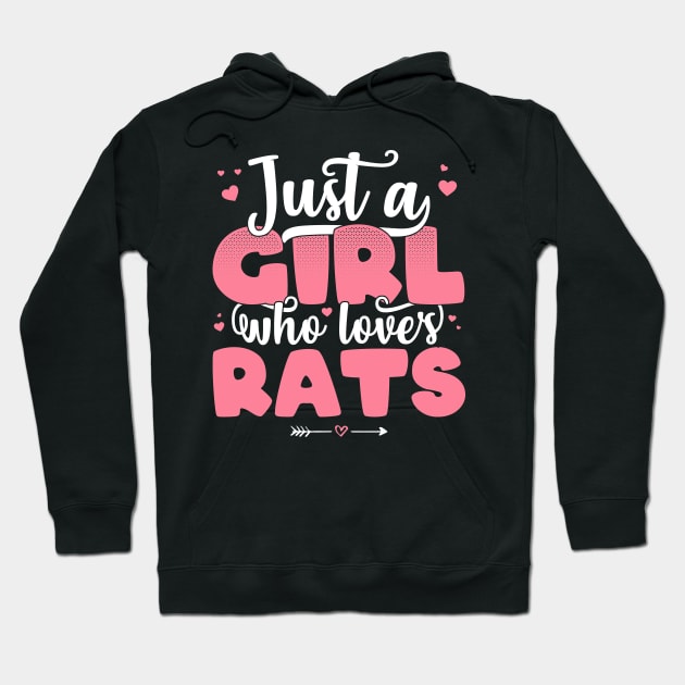 Just A Girl Who Loves Rats - Cute Rat lover gift print Hoodie by theodoros20